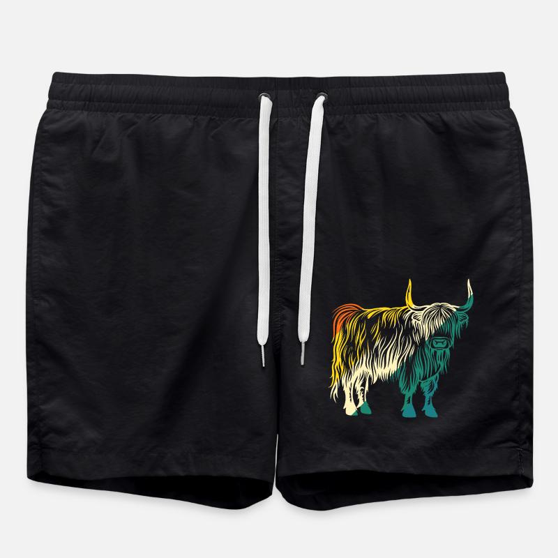 Bovins vaches Bovins Highland - Short de bain - noir