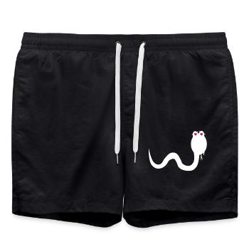 Serpent avec tête de serpent et coeur de serpent - Short de bain - noir - Devant - AI Model Male 185 light (185cm)