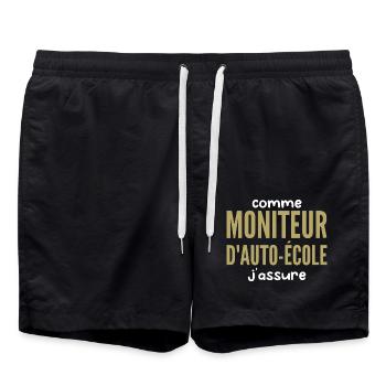 Moniteur Auto-école - Short de bain - noir - Devant - AI Model Male 185 light (185cm)