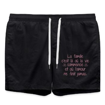 Die Familie ist der Ort, an dem das Leben beginnt - Badeshorts - Schwarz - Vorne - AI Model Male 185 light (185cm)