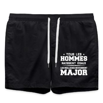 Grade major cadeau drôle militaire armée - Short de bain - noir - Devant - AI Model Male 185 light (185cm)