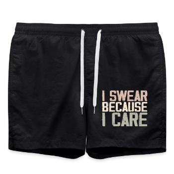 Ich schwöre, weil es mir wichtig ist - Badeshorts - Schwarz - Vorne - AI Model Male 185 light (185cm)