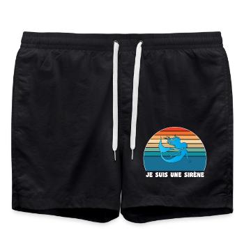 Little Mermaid Humor - Swim Trunks - black - Front - AI Model Male 185 light (185cm)