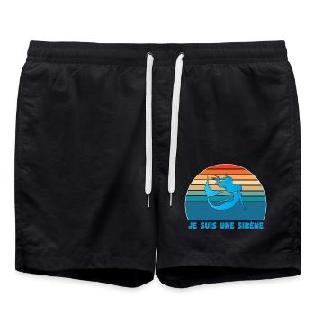 Little Mermaid Humor - Swim Trunks - black - Front - AI Model Male 185 light (185cm)