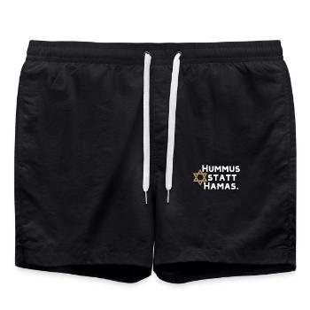 Hummus statt Hamas. - Short de bain - noir - Devant - AI Model Male 185 light (185cm)