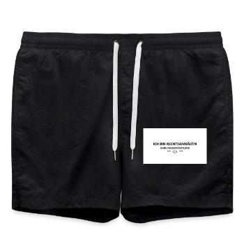 RECHTSANWÄLTIN - Badeshorts - Schwarz - Vorne - AI Model Male 185 light (185cm)
