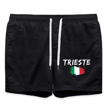 Trieste Italy Flag Trieste - Swim Trunks - black - Front - AI Model Male 185 light (185cm)