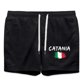 Catania Italy Flag Catania - Swim Trunks - black - Front - AI Model Male 185 light (185cm)