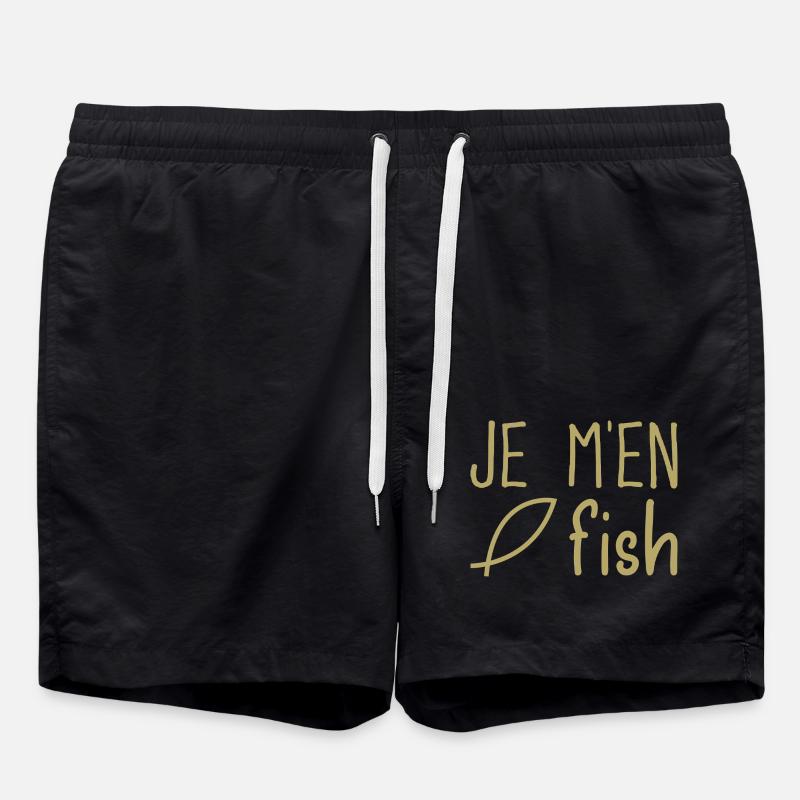 Je m'en fish - Short de bain - noir