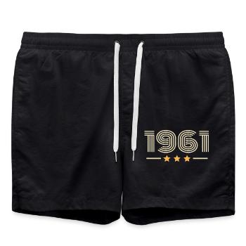 Legendär seit 1961 Geburtstagsgeschenk 1961 - Badeshorts - Schwarz - Vorne - AI Model Male 185 light (185cm)