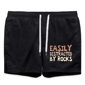 Leicht von Gesteinen ablenken Geologie Paläontologe - Badeshorts - Schwarz - Vorne - AI Model Male 185 light (185cm)