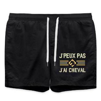 I can't I have horse - Swim Trunks - black - Front - AI Model Male 185 light (185cm)