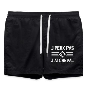 I can't I have horse - Swim Trunks - black - Front - AI Model Male 185 light (185cm)