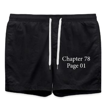 Kapitel 78 Seite 1 | Geschenk zum 78. Jahrestag zum 78. Geburtstag - Badeshorts - Schwarz - Vorne - AI Model Male 185 light (185cm)