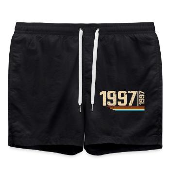 Millésime Anniversaire 1997 Fête Anniversaire 1997 - Short de bain - noir - Devant - AI Model Male 185 light (185cm)