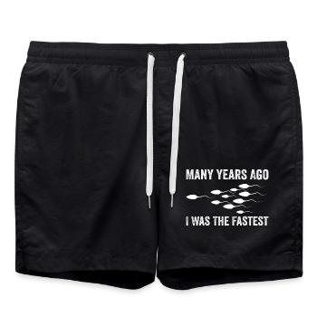 Many Years Ago I Was The Fastest - Short de bain - noir - Devant - AI Model Male 185 light (185cm)