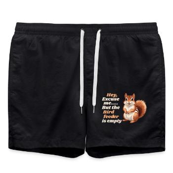 Hey, Excuse Me But Your Birdfeeder Is Empty Funny - Swim Trunks - black - Front - AI Model Male 185 light (185cm)