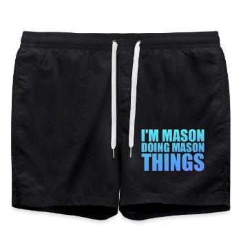 I'm Mason Doing Mason Things - Short de bain - noir - Devant - AI Model Male 185 light (185cm)