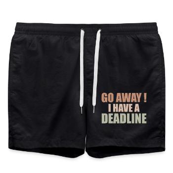 Gehen Sie weg! - Ich habe eine Deadline - Badeshorts - Schwarz - Vorne - AI Model Male 185 light (185cm)