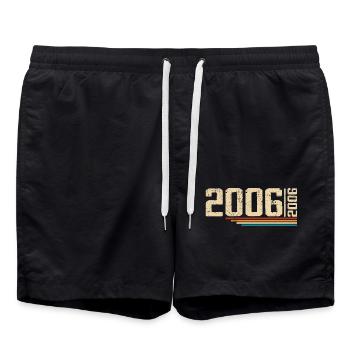 Vintage Anniversary 2006 Birthday Party 2006 - Swim Trunks - black - Front - AI Model Male 185 light (185cm)