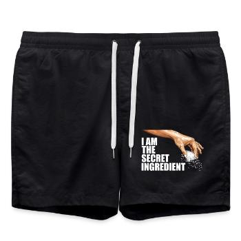 I am the secret ingredient - Swim Trunks - black - Front - AI Model Male 185 light (185cm)