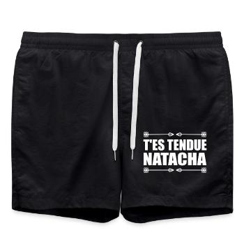 T'es tendue natacha réplique film culte humour - Short de bain - noir - Devant - AI Model Male 185 light (185cm)