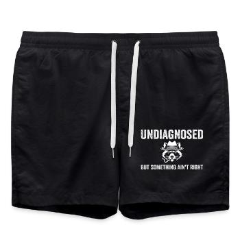 Undiagnosed but something ain't right - Short de bain - noir - Devant - AI Model Male 185 light (185cm)