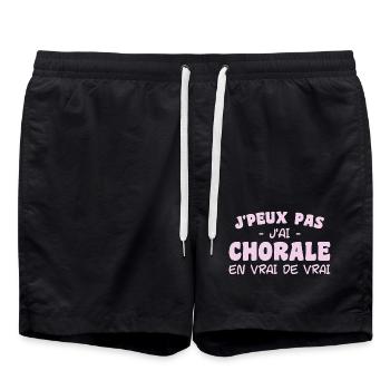 j'peux pas j'ai Chorale En vrie de vraie - Short de bain - noir - Devant - AI Model Male 185 light (185cm)