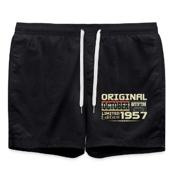 Birthday October 1957 Original | October 1957 - Swim Trunks - black - Front - AI Model Male 185 light (185cm)
