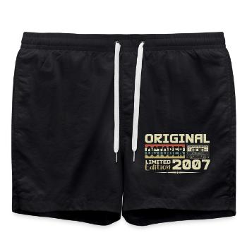 Geburtstag Oktober 2007 Original | Oktober 2007 - Badeshorts - Schwarz - Vorne - AI Model Male 185 light (185cm)