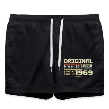 Birthday October 1969 Original | October 1969 - Swim Trunks - black - Front - AI Model Male 185 light (185cm)