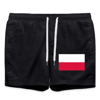 Poland - Swim Trunks - black - Front - AI Model Male 185 light (185cm)