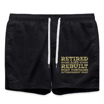 Retired and Rebuilt - Short de bain - noir - Devant - AI Model Male 185 light (185cm)