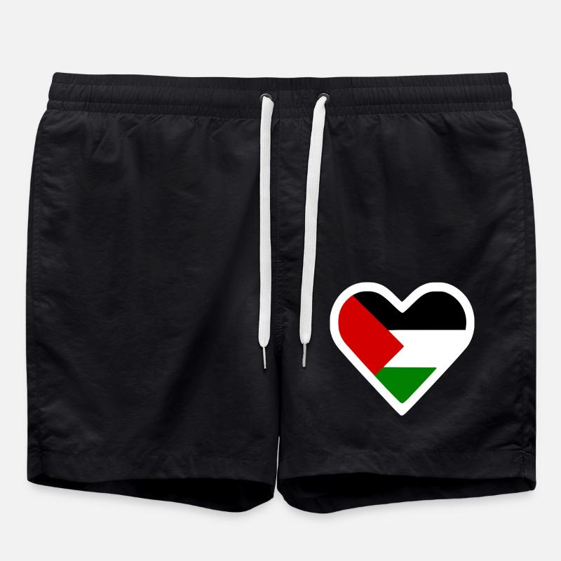 Free palestine heart - Swim Trunks - black
