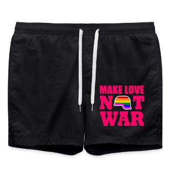 Make love not war - Swim Trunks - black - Front - AI Model Male 185 light (185cm)