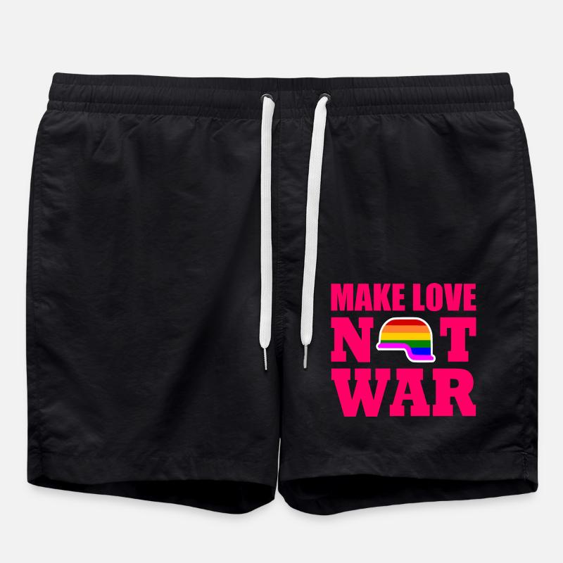 Make love not war - Short de bain - noir