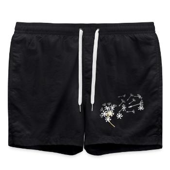 Pusteblume Samenflug Design - Badeshorts - Schwarz - Vorne - AI Model Male 185 light (185cm)