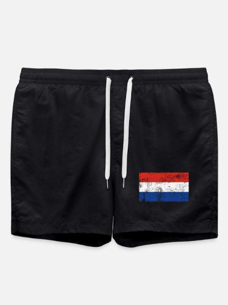 Flag Netherlands Flag Grunge Retro Vintage - Swim Trunks - black