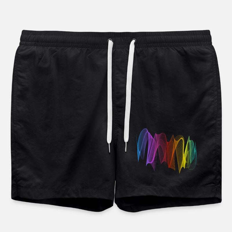 Abstrakte Linien Design 07 - Badeshorts - Schwarz