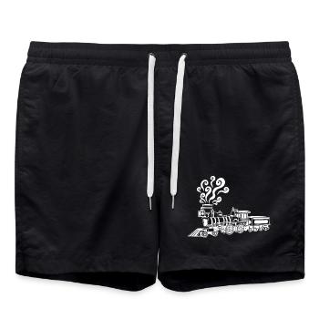 Locomotive blanche vintage - Short de bain - noir - Devant - AI Model Male 185 light (185cm)