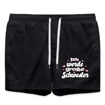 Liebevolle Schwester Botschaft - Badeshorts - Schwarz - Vorne - AI Model Male 185 light (185cm)