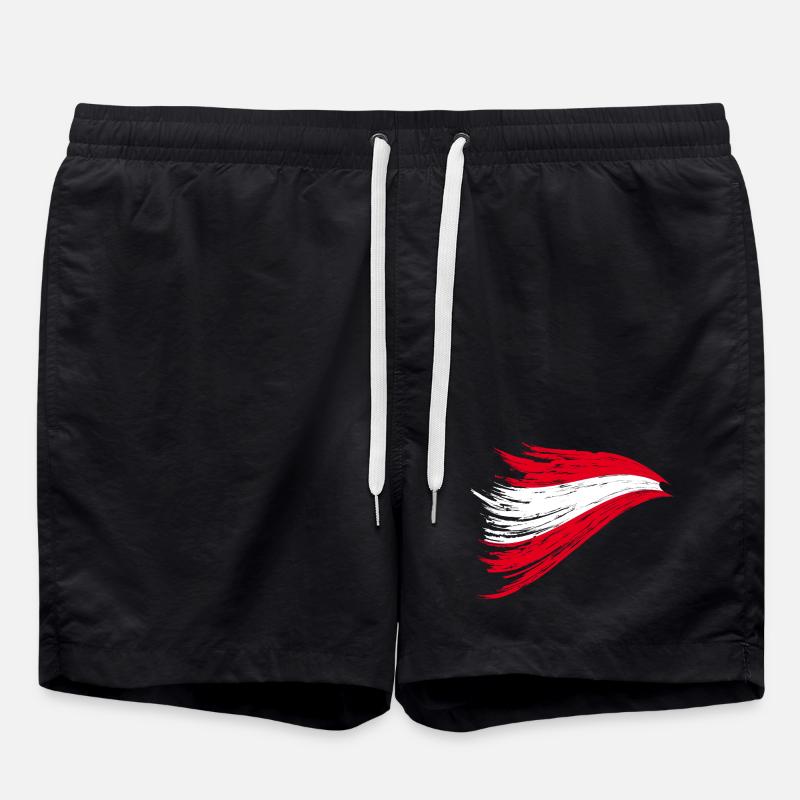 stormy Austrian flag frayed - Swim Trunks - black