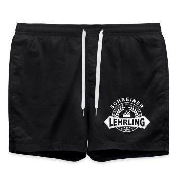 Schreiner Lehrling Lorbeerkranz mit Zunftzeichen - Badeshorts - Schwarz - Vorne - AI Model Male 185 light (185cm)