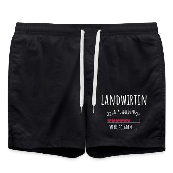 Landwirtin Azubi Beruf Ausbildung Landwirtschaft - Badeshorts - Schwarz - Vorne - AI Model Male 185 light (185cm)