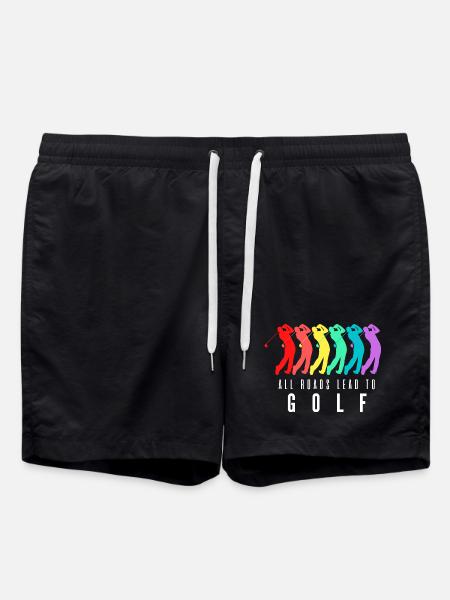 All Roads Lead to Golf - Swim Trunks - black