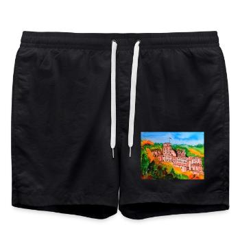 EC Heidelberg I Vacances I Château - Short de bain - noir - Devant - AI Model Male 185 light (185cm)