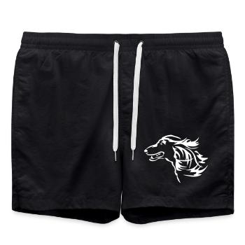 Afghane Kopf "Black Edition" - Badeshorts - Schwarz - Vorne - AI Model Male 185 light (185cm)