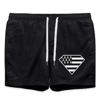 Super Gwenn Ha Du Breizh Cadeau de Bretagne - Short de bain - noir - Devant - AI Model Male 185 light (185cm)