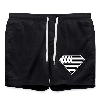 Super Gwenn Ha Du Breizh Cadeau de Bretagne - Short de bain - noir - Devant - AI Model Male 185 light (185cm)