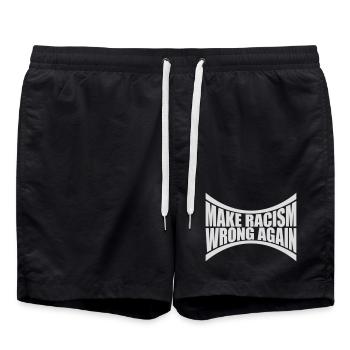 Rendre le racisme répréhensible - Short de bain - noir - Devant - AI Model Male 185 light (185cm)